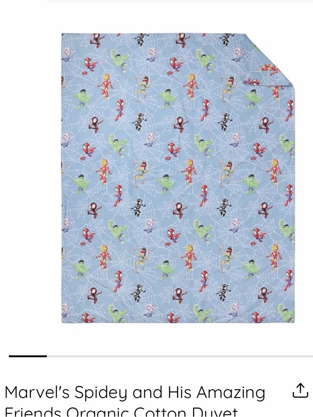 NWT Pottery Barn Kids Spidey and his amazing friends Duvet Cover | Cover Only